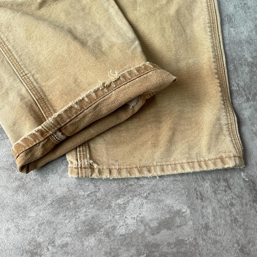 メキシコ製 ブラウン ダブルニー Carhartt B136-BRN 33×34 詳細写真5