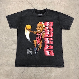 DENNIS RODMAN/Print Tee/L/プリントT/アニメタッチ/Tシャツ/ブラック/デニスロッドマン