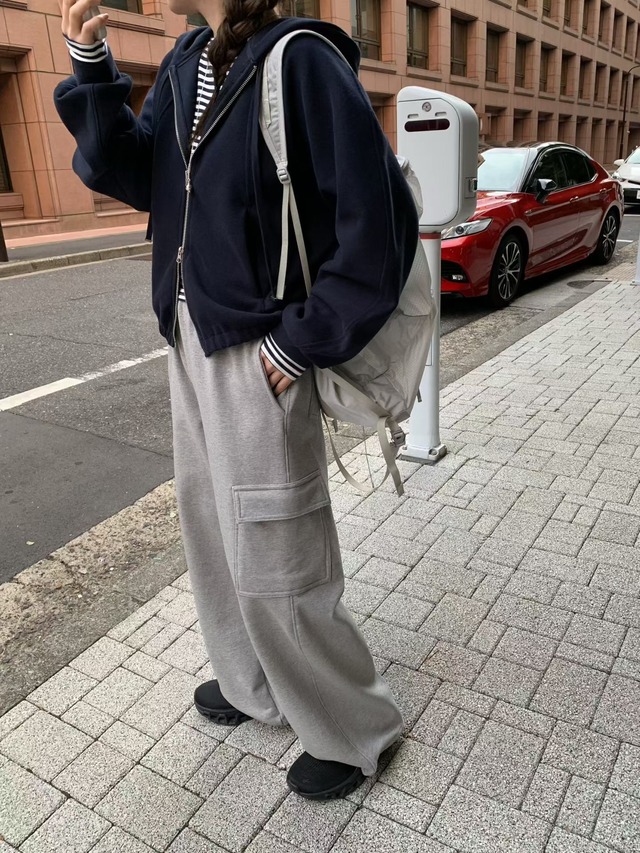 (予約) mellounge  / String home cargo elastic waist pants 2color