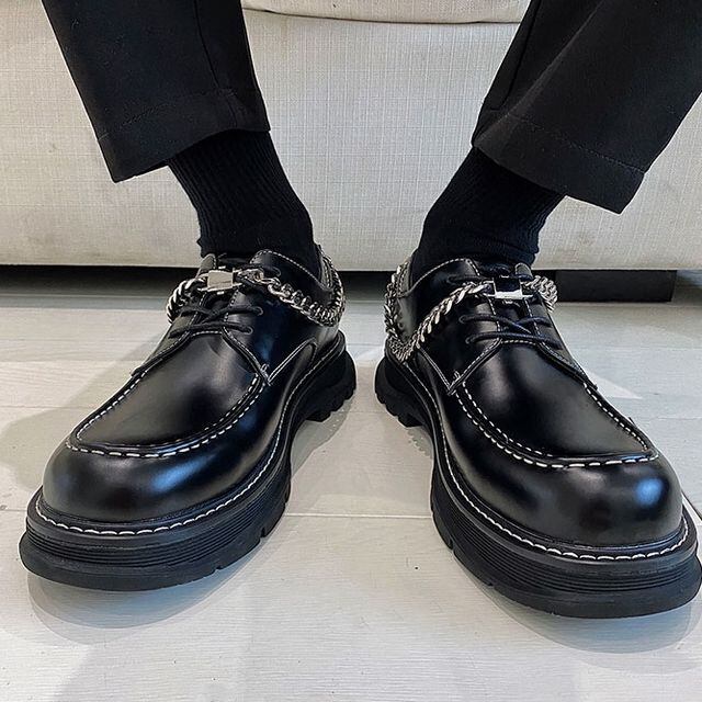 予約販売】レザーシューズ メンズ ローファー チェーン シューズ 靴
