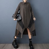 ドット パンチング シャツワンピース  00221