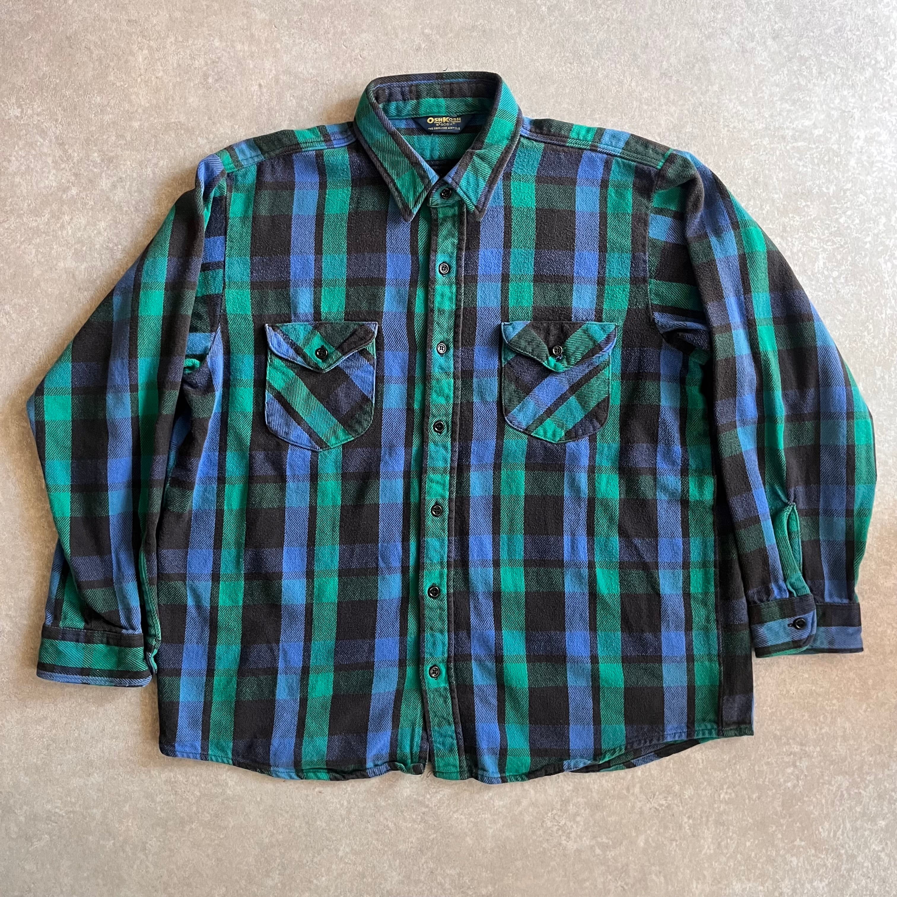 1980s OSH KOSH Flannel Shirts Made in USA XL G596