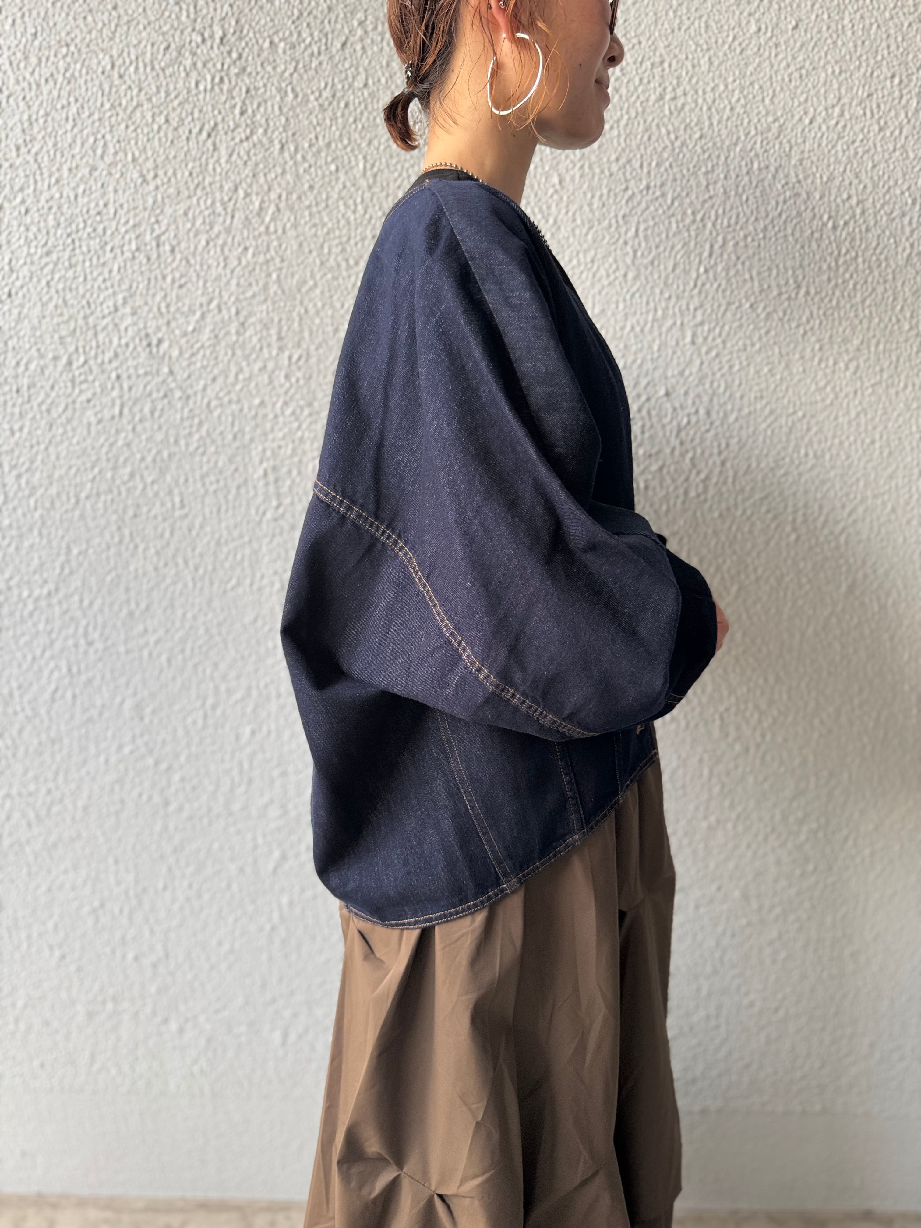 PASSIONE】袖リブノーカラーデニムジャケット 536406 | MIEL select shop