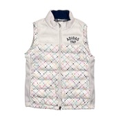 adidas golf アディダス ゴルフ ゴルフ柄 ダブルジップ 中綿 ベスト L/ホワイト レディース スポーツ
