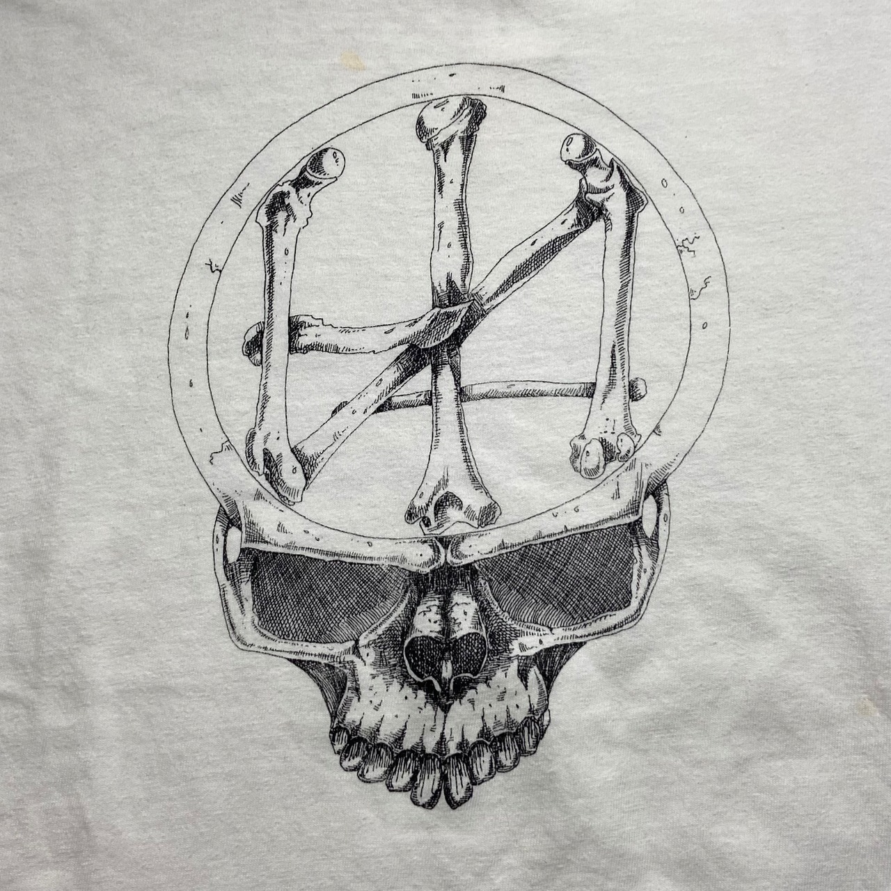 vintage 1990's skull print tee "HEBRON ACADEMY"