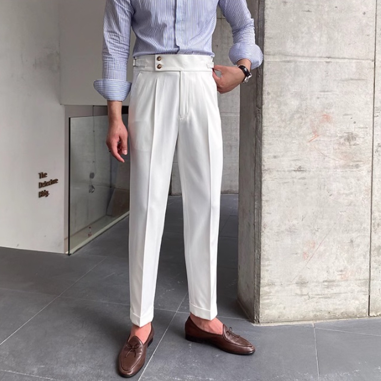 カジュアルなスタイリングを叶えるハイウエストデザインパンツ　BO001