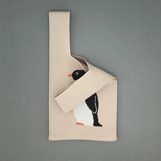 【JIN KITAMURA】KNIT MINI MARCHE BAG  ペンギン ニット ミニマルシェバッグ