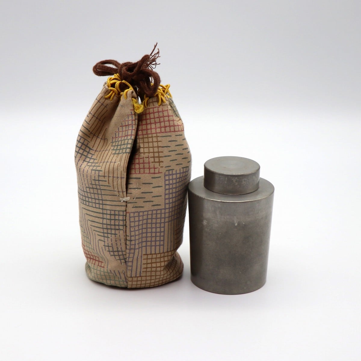 乾茂號造　錫製　茶入　茶道具　壺形　古道具　昭和レトロ 乾茂號造・茶筒・茶心壷・茶壺・茶入・錫製・No.201017-16・梱包サイズ