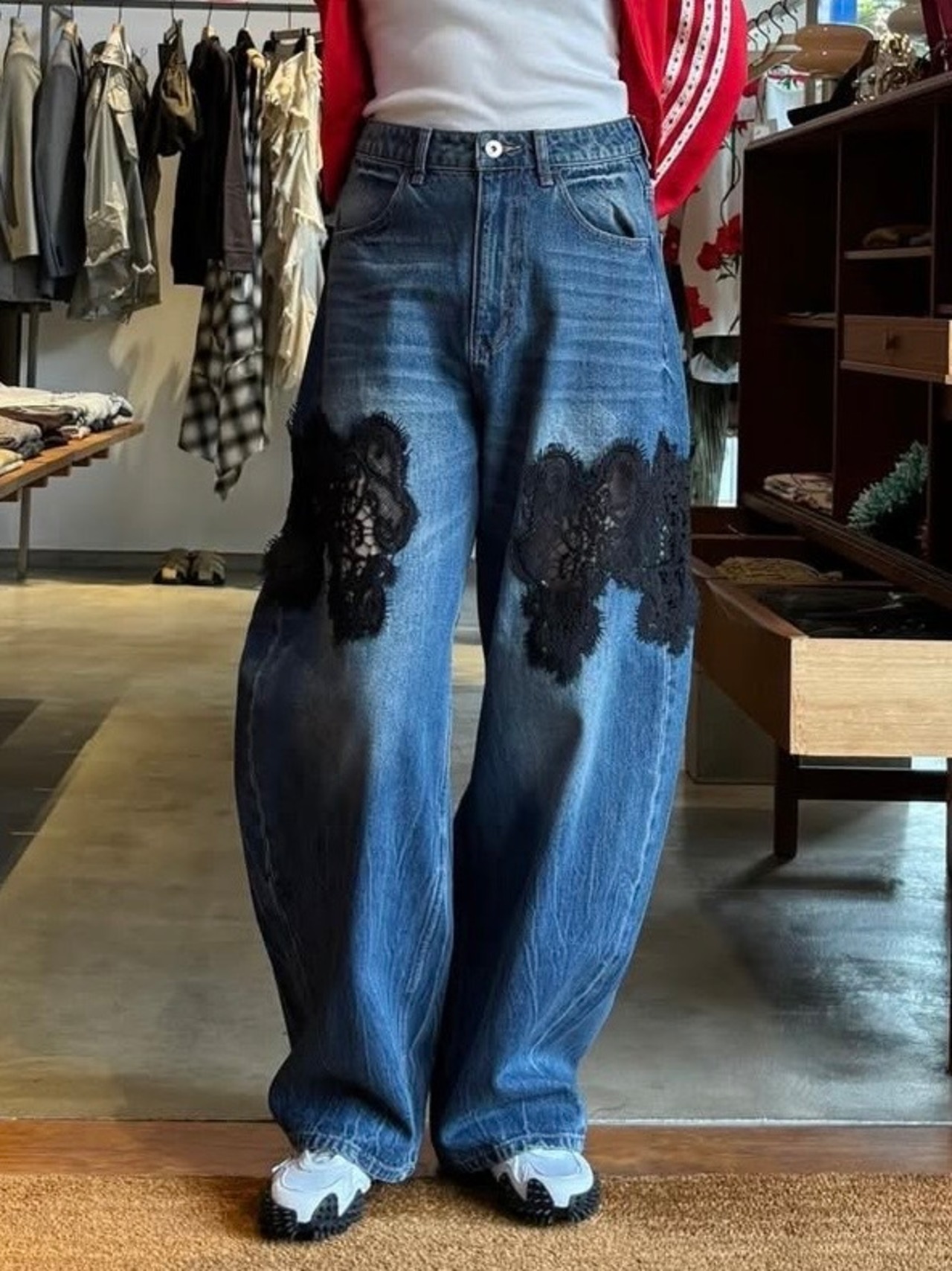 【26SS】PRANK PROJECT プランクプロジェクト / レースデニム / Lace Embroidery Denim - 1