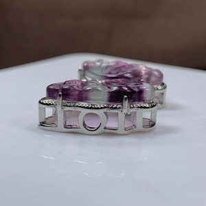 1.フローライト蝶々・横貫通穴☆パーツ