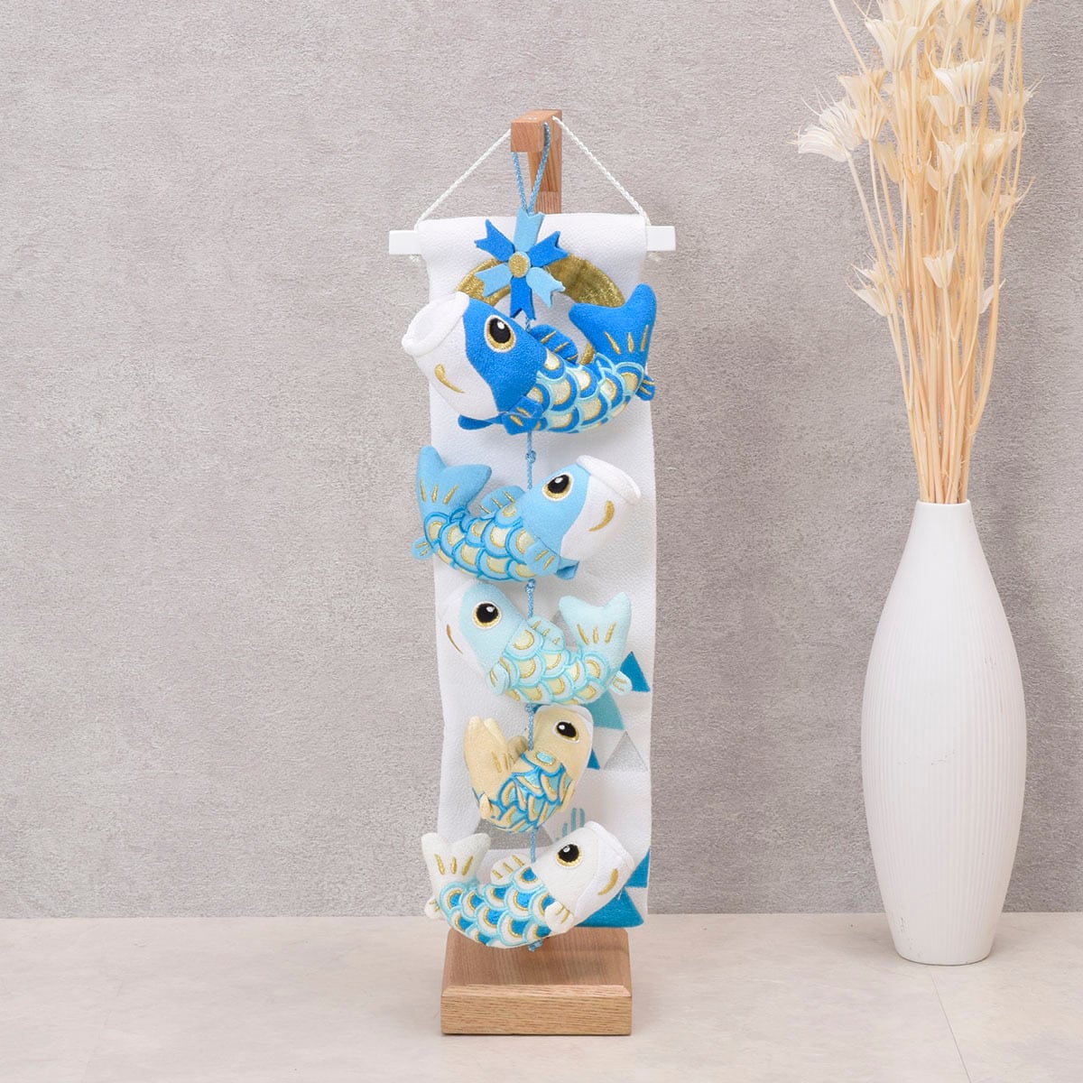 鯉のつるし飾り【ほのか鯉 蒼】コンパクト｜おしゃれ｜モダン