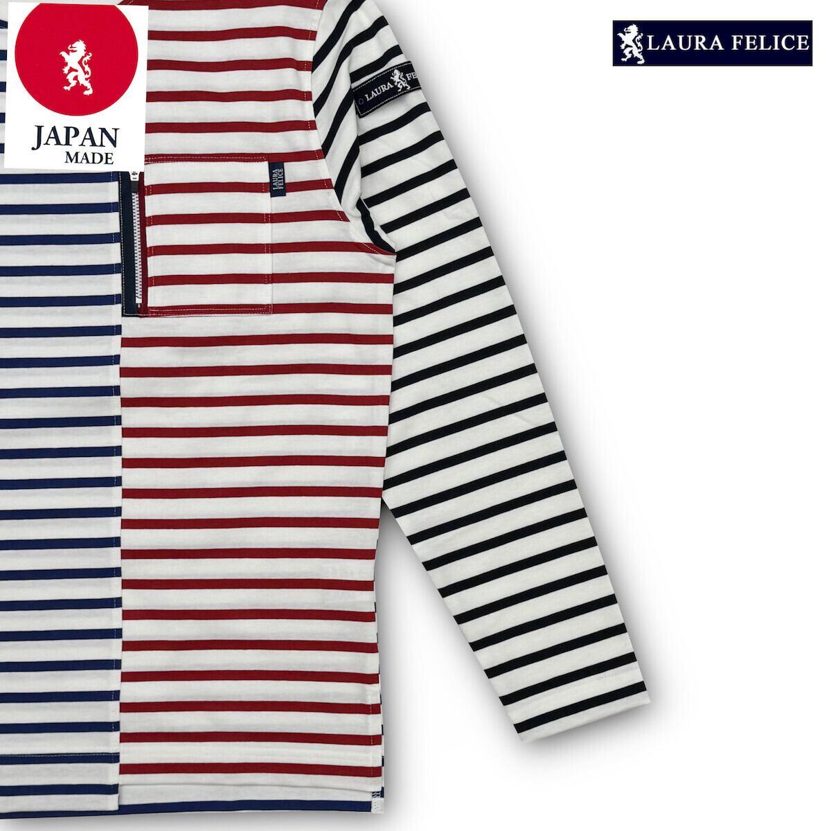 ラウラフェリーチェ LauraFelice Tシャツ クルーネック 切替