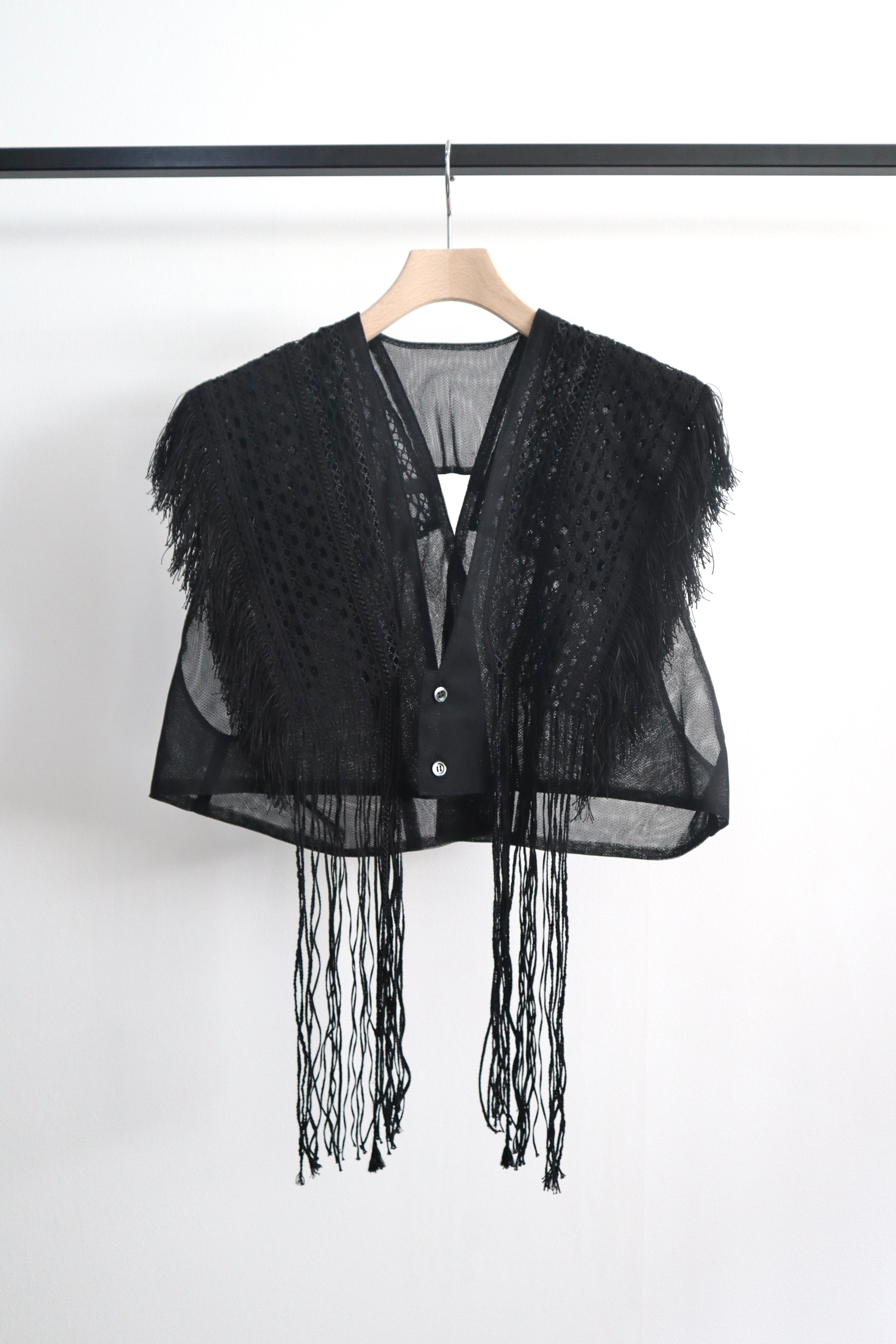 ⚠️受注商品【RYU KAGA】11:Knitted Lace Fringe Vest | TOLMA.