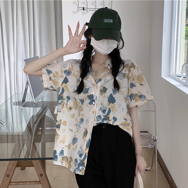 スタンダードシャツ シフォンサマールーズトップス レトロ 夏物 YY-ファッション59521071296