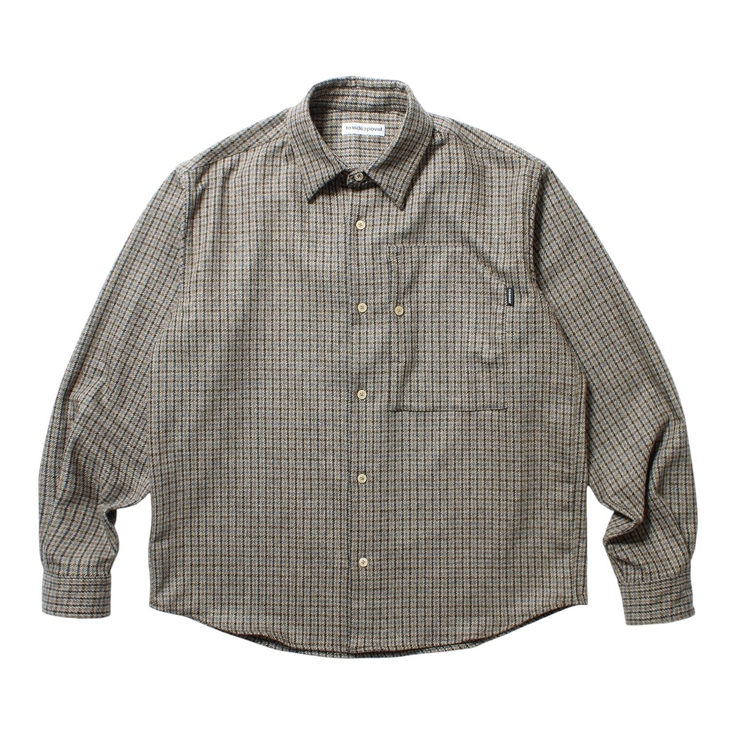 【Cabaret Poval】Rewool Plaid L/S Shirt(BEIGE)〈国内送料無料〉