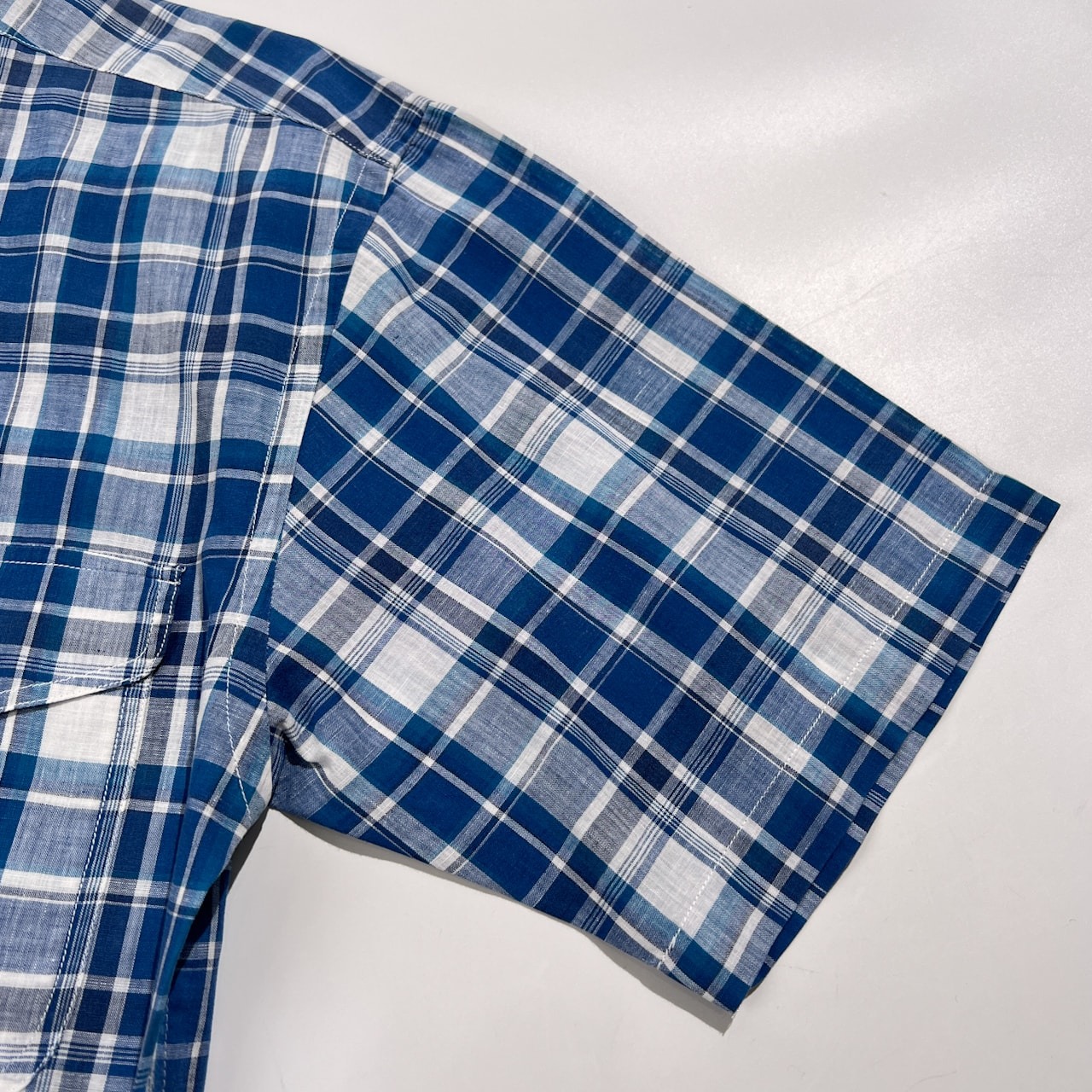 90s 00s Viyella LONDON ヴィエラ チェック柄 両胸ポケット 半袖シャツ サイズ L /ブルー/オールド/ビンテージ