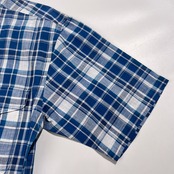 90s 00s Viyella LONDON ヴィエラ チェック柄 両胸ポケット 半袖シャツ サイズ L /ブルー/オールド/ビンテージ