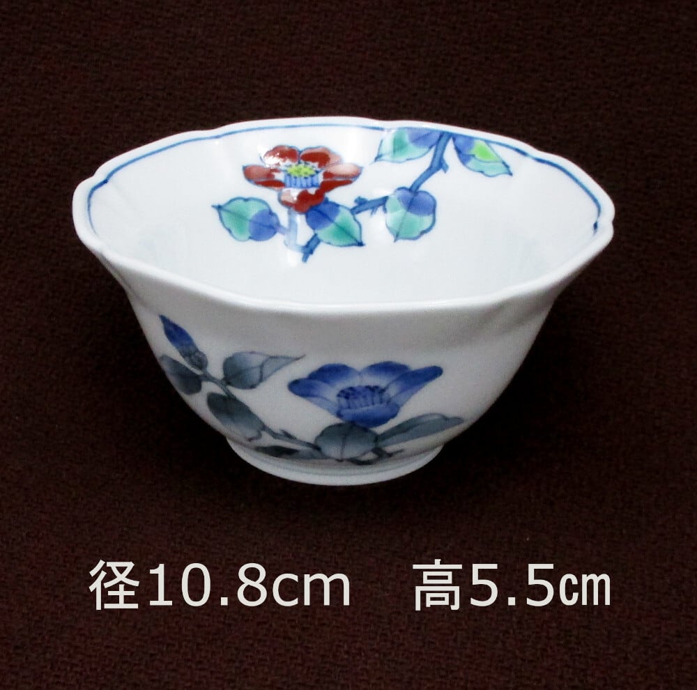 有田焼舘源窯舘林喜助作染錦薔薇絵碗皿