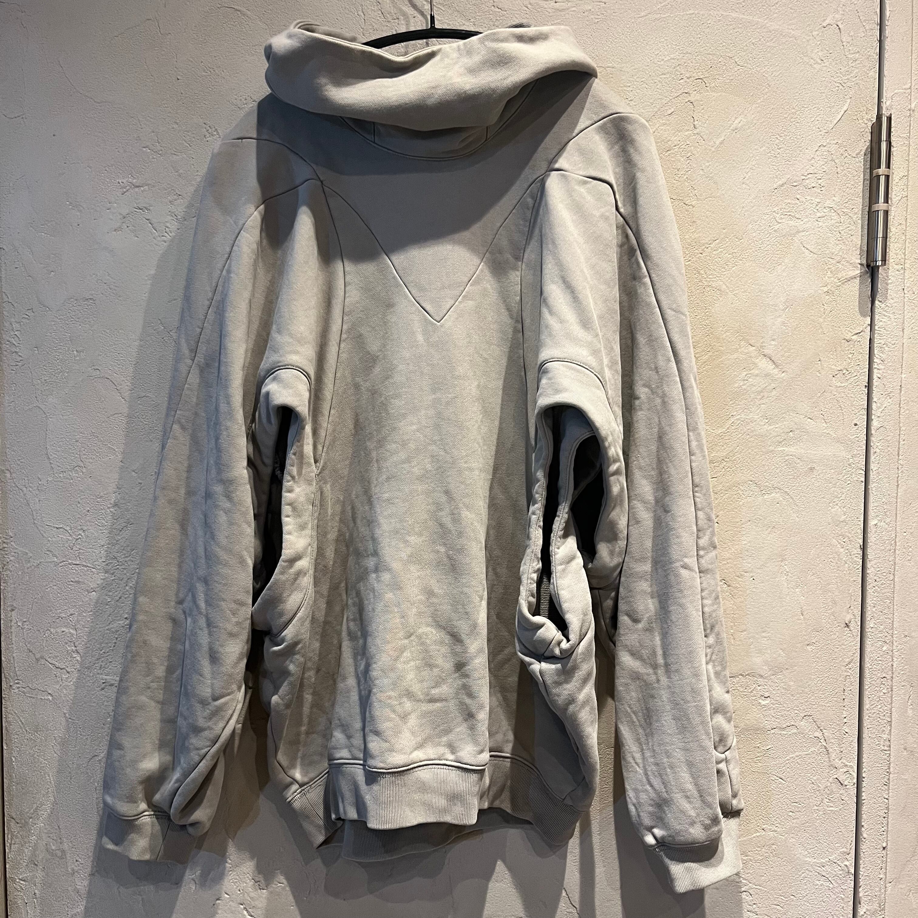 GUTTER ガッター 変型パーカー HOODIE グレー系 SIZE S 【代官山10 