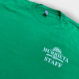 【NEXTLEVEL】MURRIETA ワンポイント ロゴ Tシャツ バックプリント グリーン 半袖 us古着