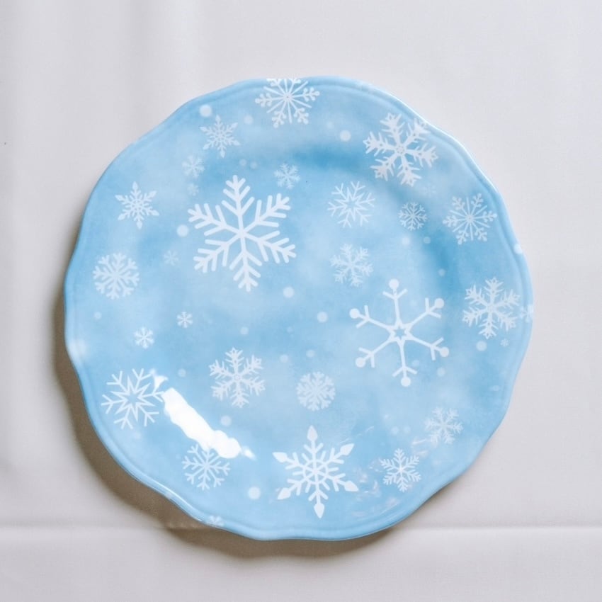 クリスマス ブルー メラミン皿 Lサイズ 直径28cm