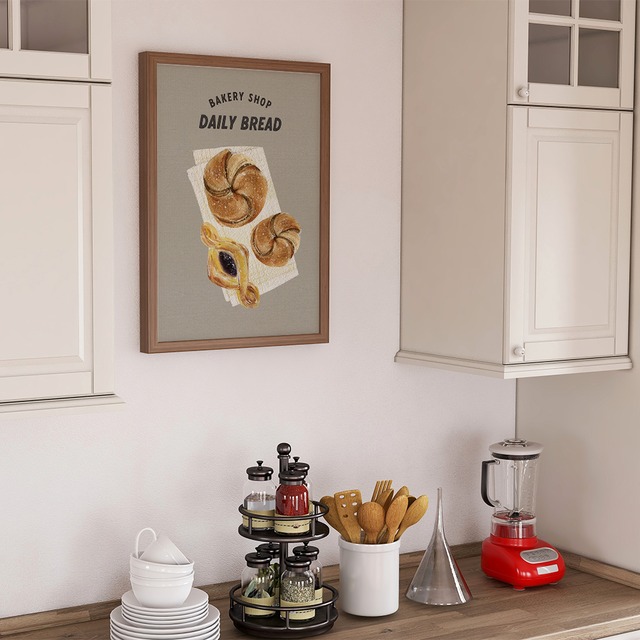 パンのキッチンポスター　/ i1258 / クロワッサンやフランスパンなど　インテリアポスター
