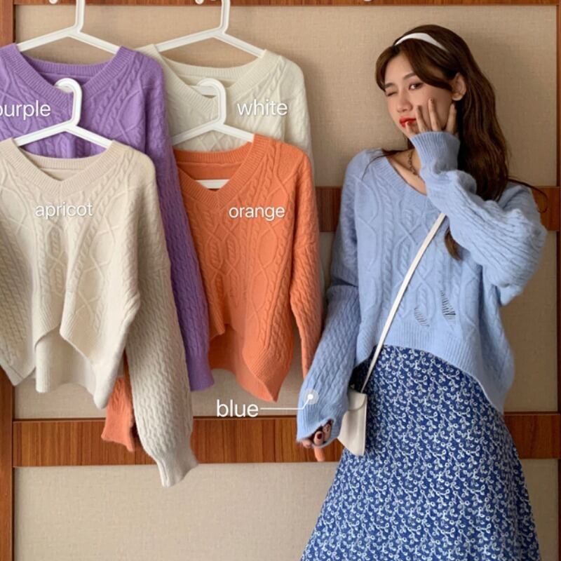 ルーズショートセーター スプリング ロング 春物 YY-ファッション13361472270