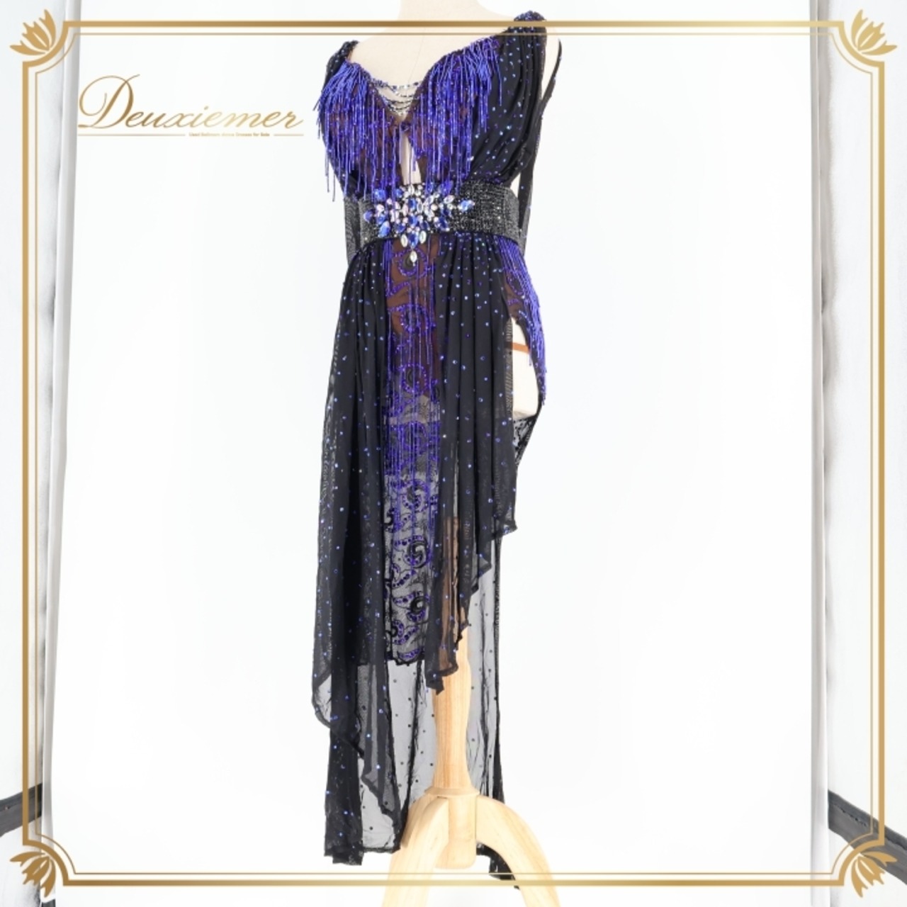 社交ダンス 衣装 ラテン ドレス ワンピース 黒 青 フリンジ レース デモ 競技 ダンス パーティ FLashdance ブラック系 パープル系 ブルー系 おしゃれ 豪華 競技用 衣装 フリンジドレス レースドレス ダンスウェア パーティードレス イベント用 ステージ衣装 ビーズ刺繍 ストレッチ性 ブラック フォーマル コスチューム 個性的