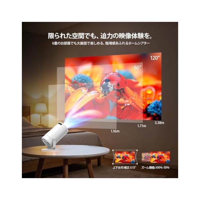 プロジェクター 家庭用 超小型 天井投影 【2026最新型・4K対応