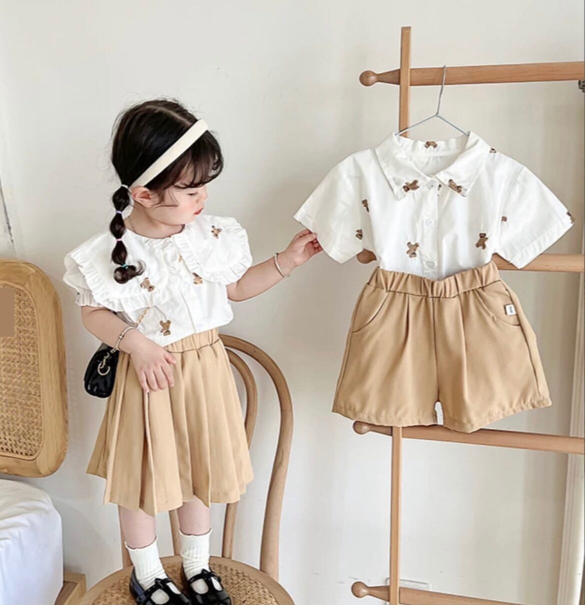 くまのブラウス&スカート