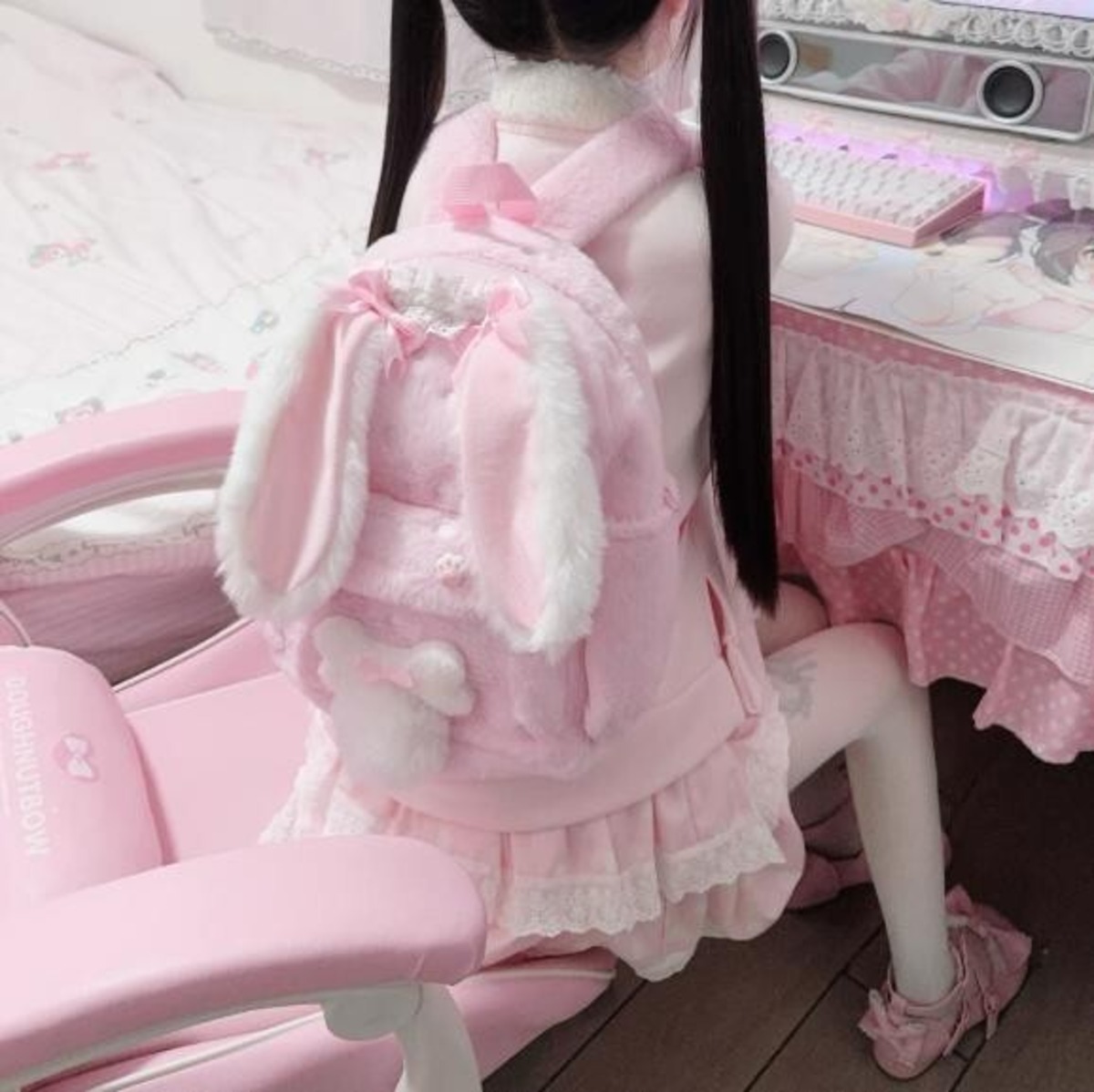 ゆめかわ♡もこもこピンクうさ耳リュック bag6 | ゆめかわガール