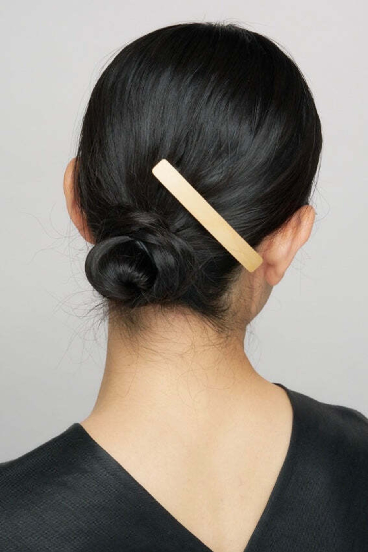 _Fot - plywood hair barrette _ slim ：maple｜木製ヘアバレッタ／メープルウッド／プライウッド曲線／スリムデザイン／日本製