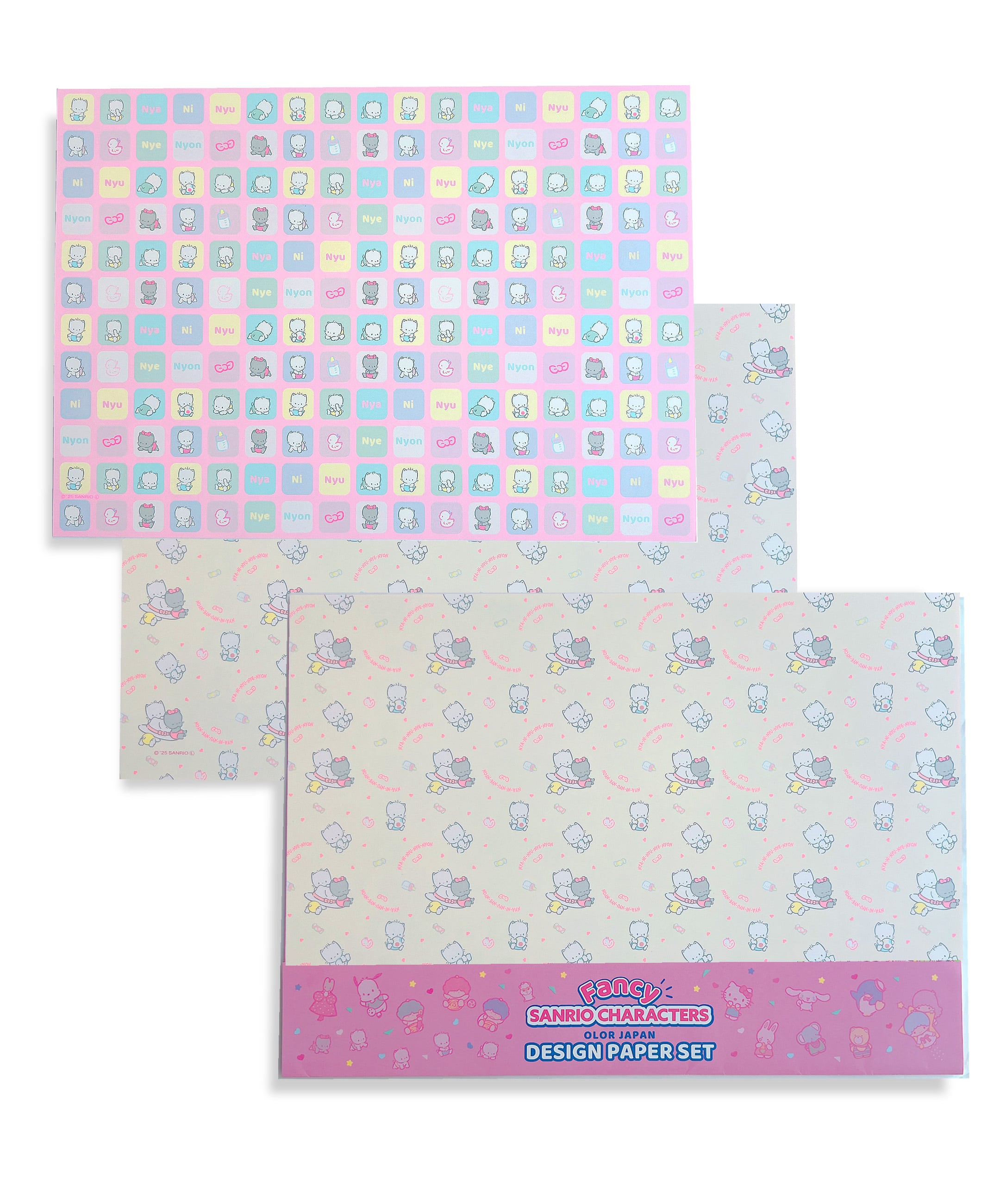 Sanrio Characters】POP PINK PRINT! Design paper set /NYA・NI・NYU