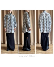 paisley pattern monotone import shirt-4594-3