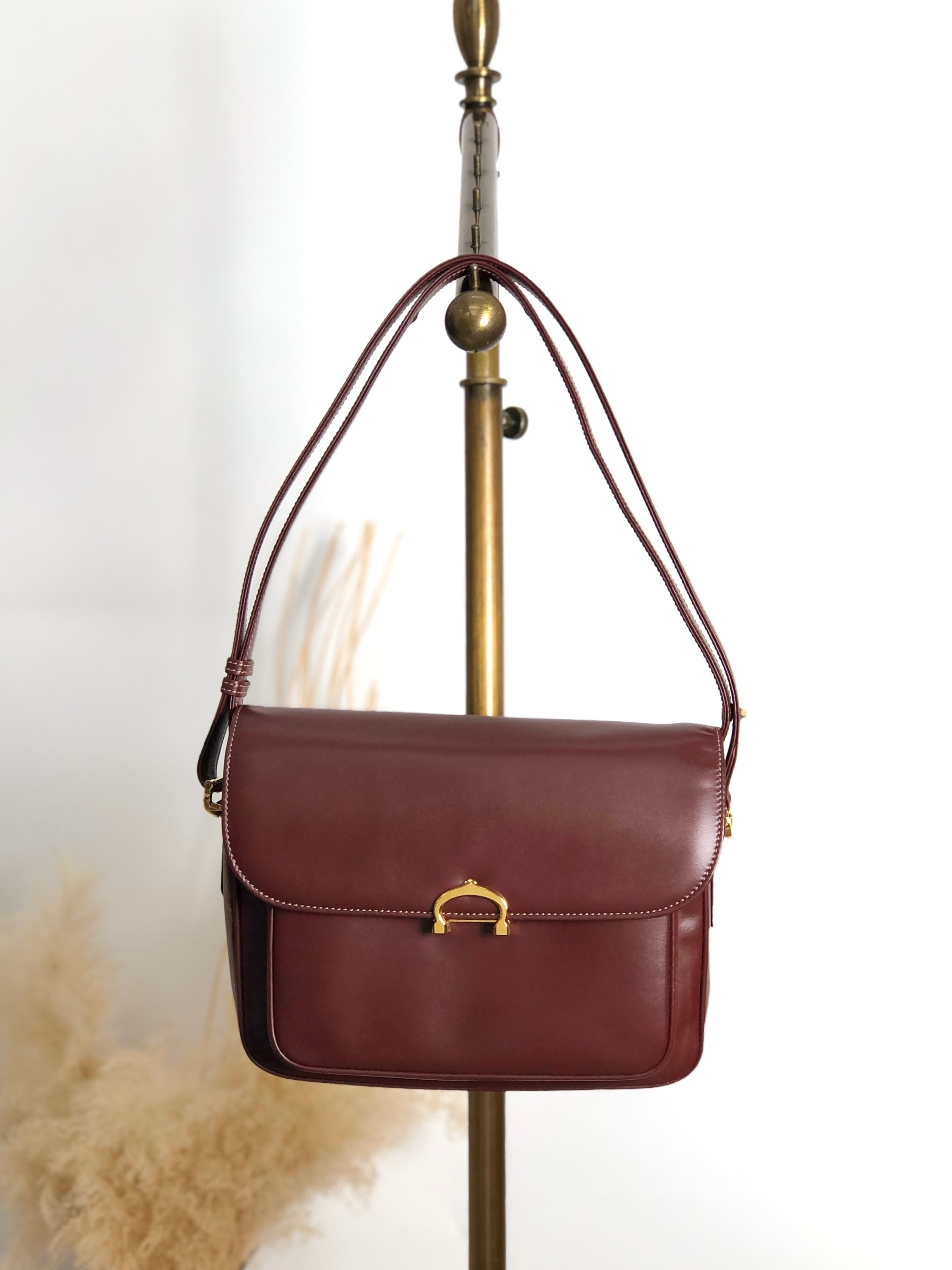 Cartier カルティエ マストライン ショルダーバッグ ボルドー ホースビット レザー vintage ヴィンテージ オールド ff8ayd