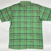 リネン混 PIA SPORTS ピアスポーツ チェック柄 半袖シャツ サイズ 3/グリーン系 メンズ