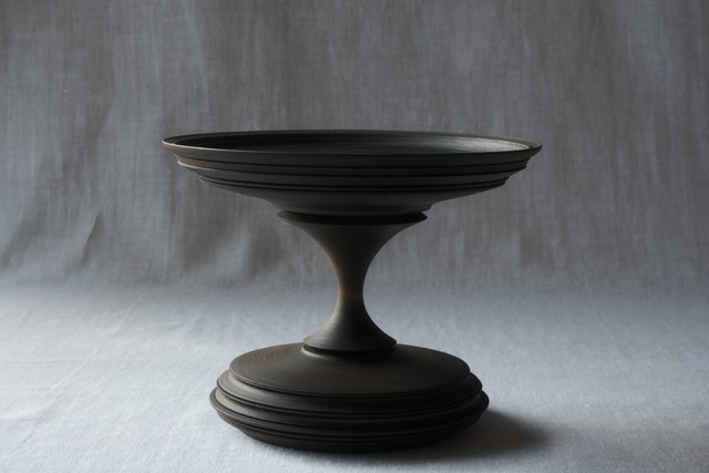 燭台　蝦夷山桜　鉄媒染　160mm