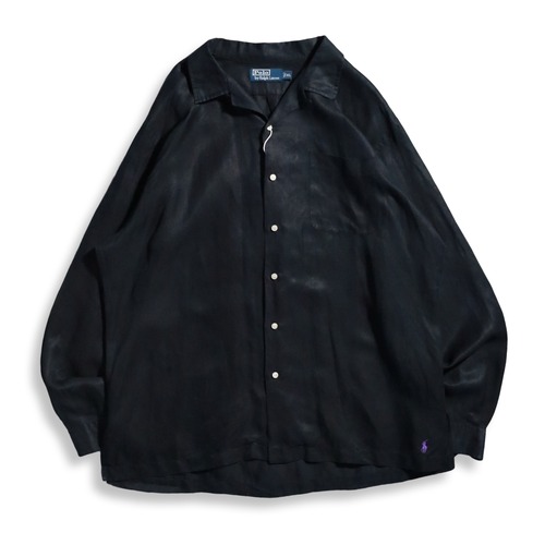 Polo by Ralph Lauren Silk-Linen Opne Collar Shirt