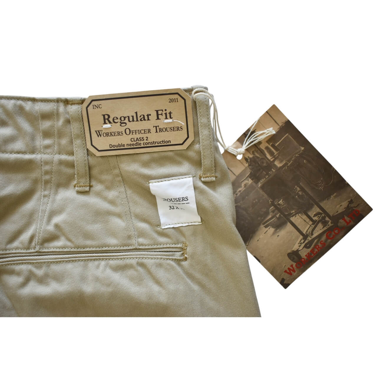 WORKERS / Officer Trousers Regular Fit 10oz Khaki No-1 Chino