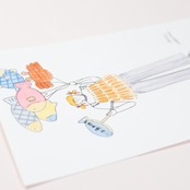 < Riie ／ ワカイリエ > ドローイング原画「お魚あります」