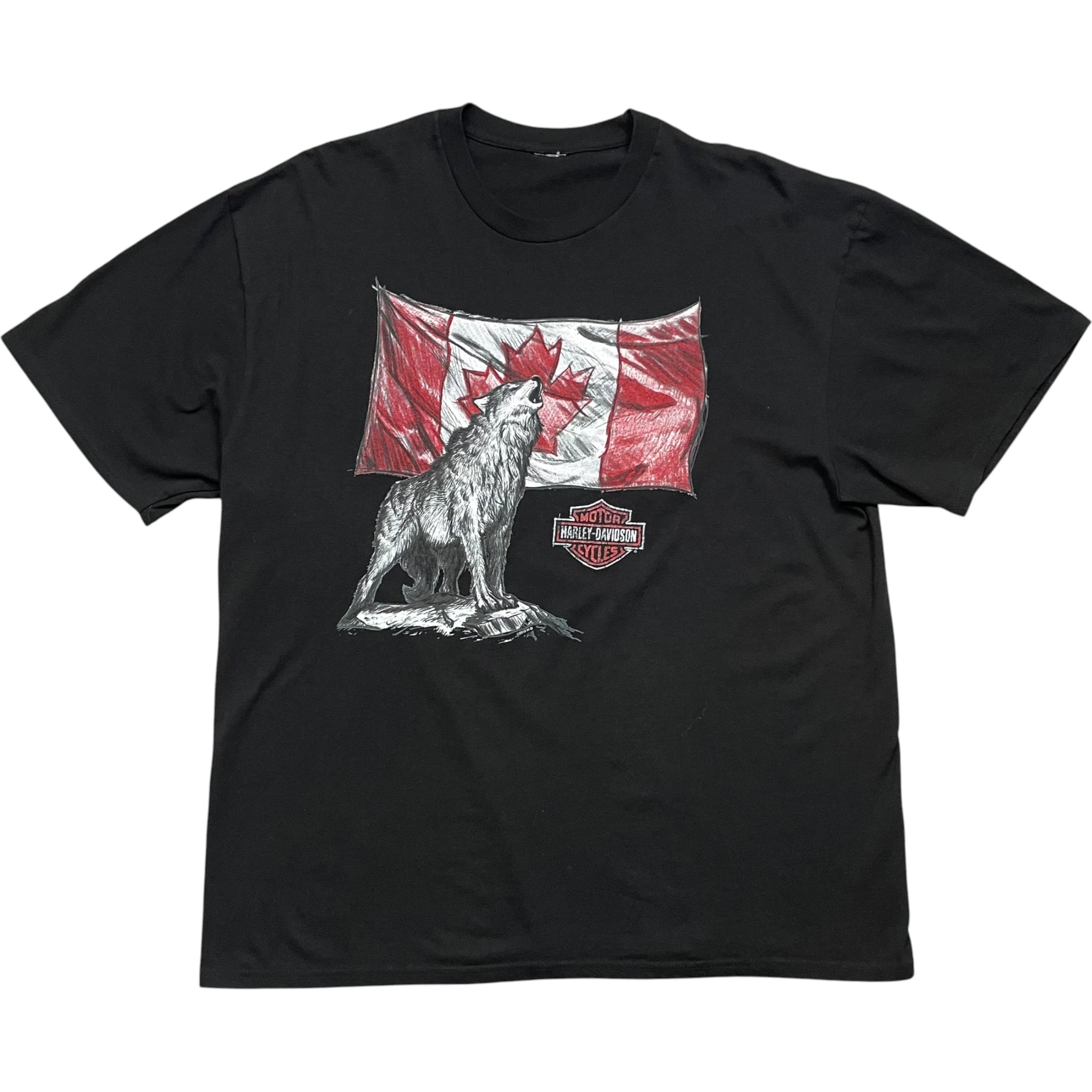 《L》 Harley-Davidson ハーレーダビッドソン Tシャツ ブラック プリントデザイン タグ欠品 no.10070