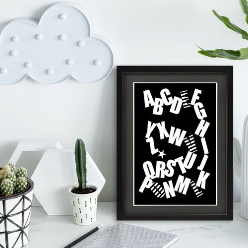 SILHOUETTE Art poster#ALPHABET(A4) 