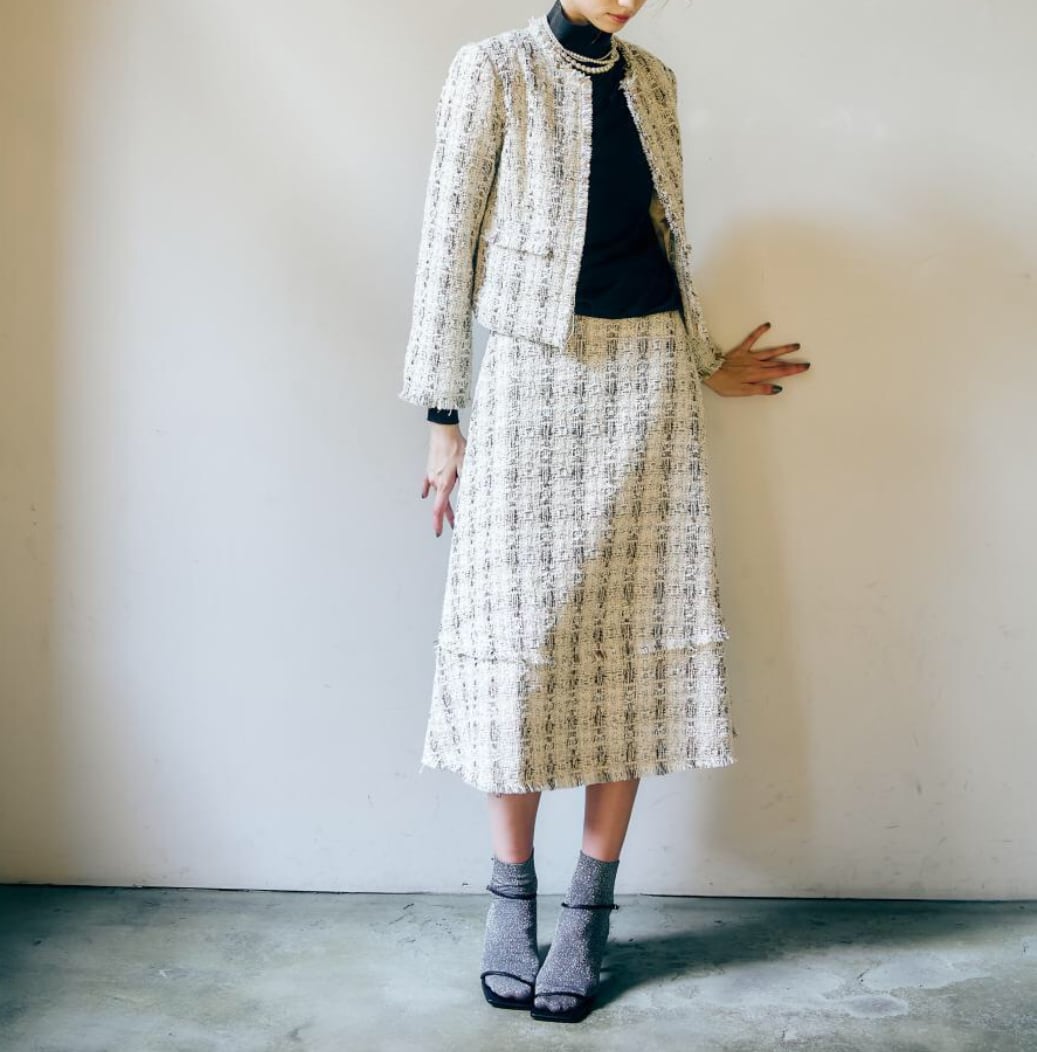 【anana】セットアップ可ラメツイードジャケット a79-032