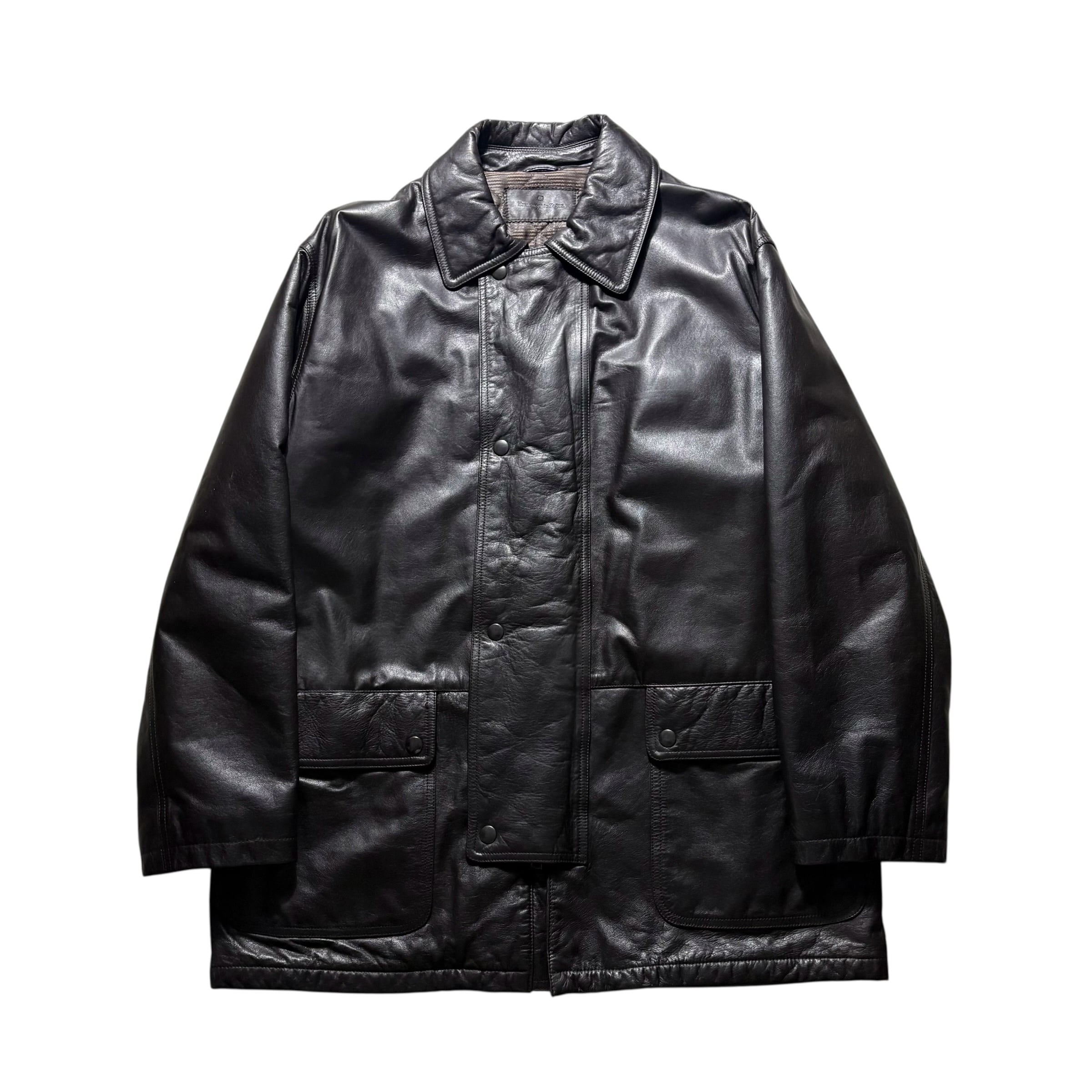 vintage ERMENEGILDO ZEGNA leather car coat | NOIR ONLINE
