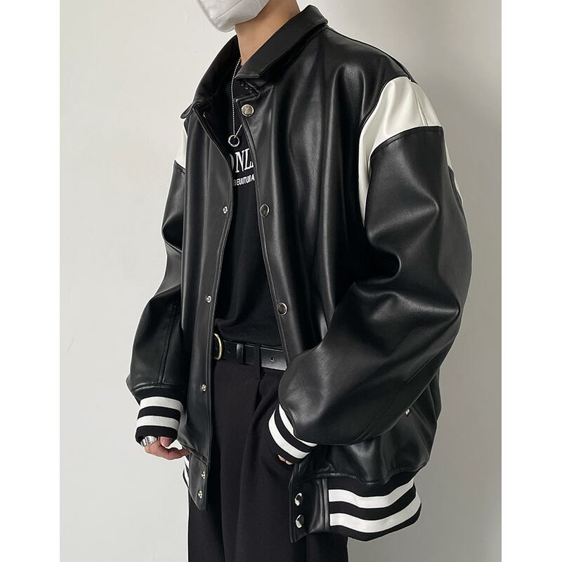 fake leather bicolor design stajan mr0617