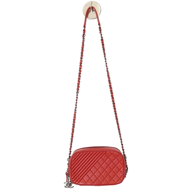 CHANEL シャネル ココマーク カメラバッグ レザー ショルダーバッグ レッド A-7935