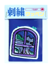 刺繍ワッペン用デザイン 刺繍ワッペン・てへ〈窓ネコ 夜〉 | CHEBLO Store Building