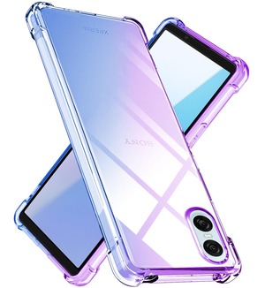 【新着特価】Xperia 10 VI ケース クリア TPU 薄型 軽量 グラデーション色 ケース 耐衝撃 衝撃吸収 カメラ保護 米軍MIL規格取得 滑り止め 黄変防止 Xperia 10 VI カバー 防塵 一体型 人気 携帯カバー(パープルブルー)