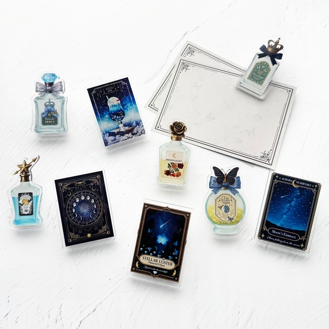 星空モチーフのアクリルクリップ