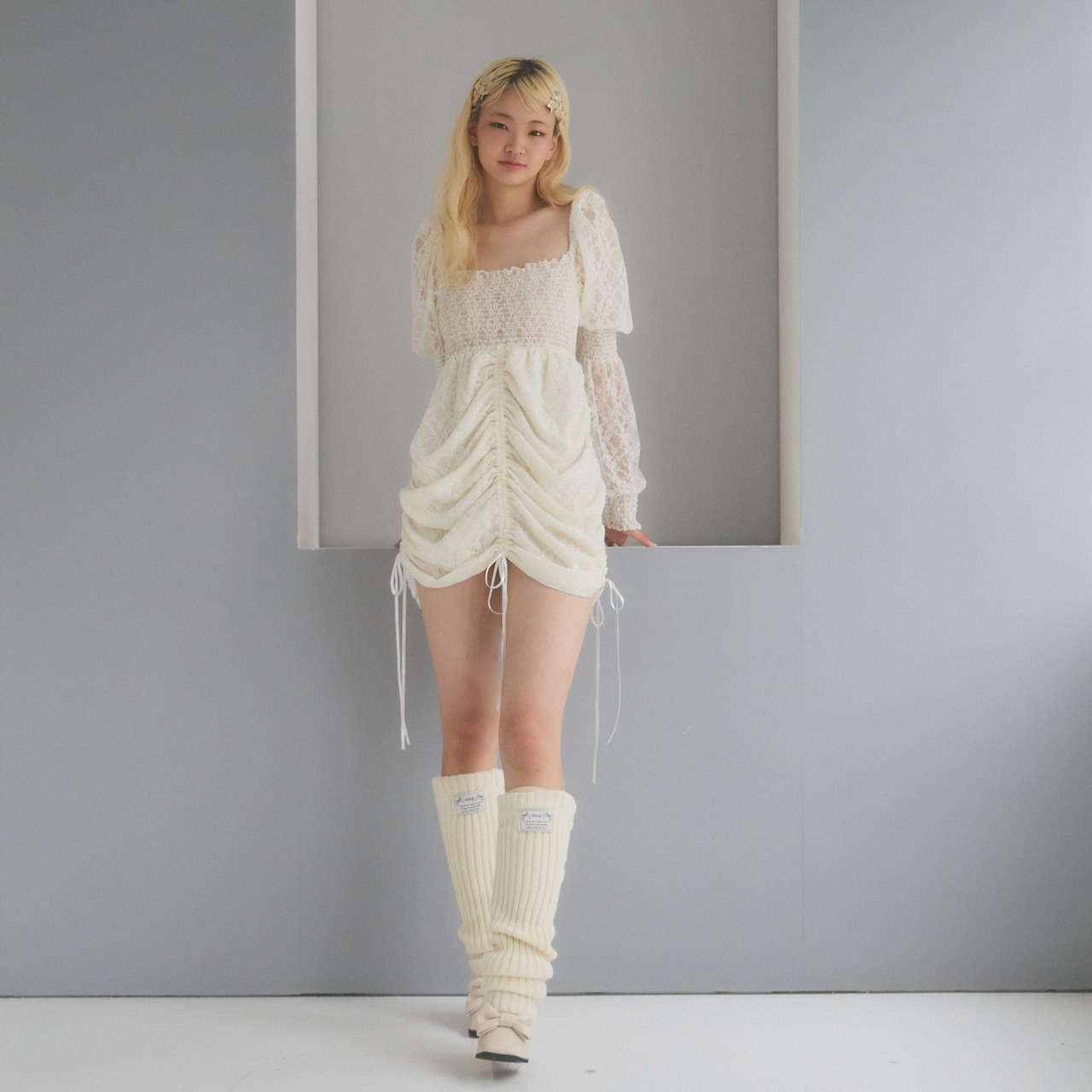 レースパフギャザーワンピース | lilLilly official webstore